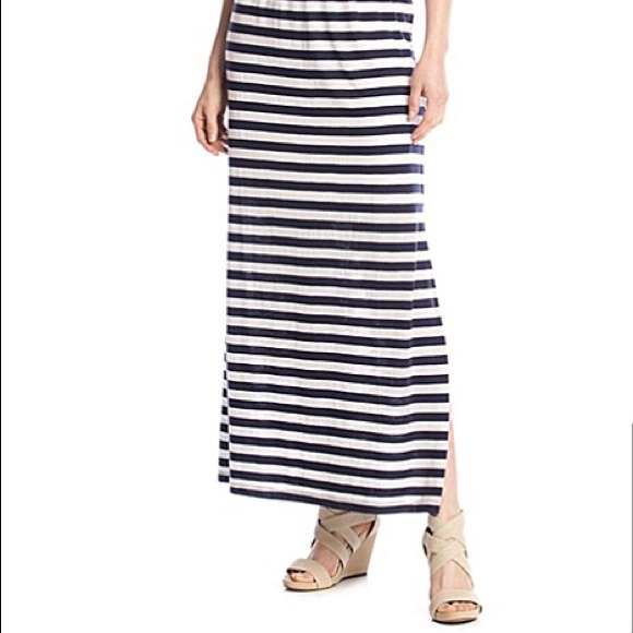 (Sizes S, L, XL) Navy & White Striped Maxi Dress - Picture 2 of 6